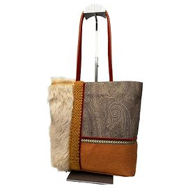 Vintage Etro Milano Patchwork-Stoff Tragetasche Mehrfarbig