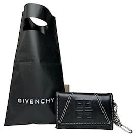 Portachiavi in pelle Givenchy 4G vintage nero