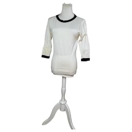 Vintage Dior Sports Crewneck Pullover Creme Marine M