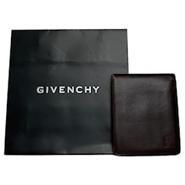 Vintage Givenchy Bifold Lederbörse Dunkelbraun