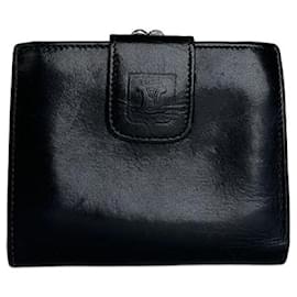 Vintage Celine Triomphe Prägeleder Bifold Geldbörse Schwarz - Céline