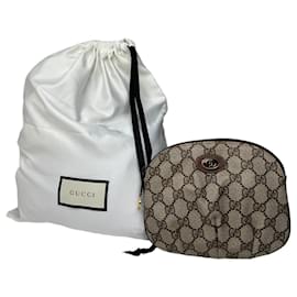 Mini Pochette Vintage Gucci GG Supreme in Tela Beige Marrone