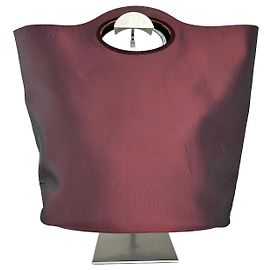 Borsa tote vintage Gucci in satin con manici a taglio bordeaux