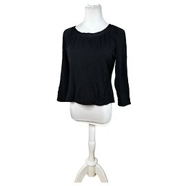 Top in jersey nero con scollo a barca Christian Dior vintage L