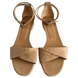 Sandali in pelle e velluto con cinturini incrociati 40 Beige - Hermès