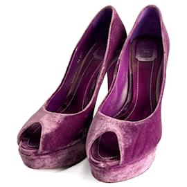 Miss Dior Peep Toes 135 Pump in Velluto 40.5 Viola