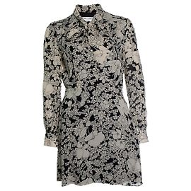 Blumenmusterkleid mit Knöpfen von Saint Laurent