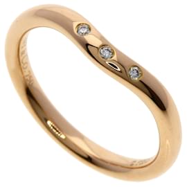 Anello a banda curva in oro rosa 18K con 3 diamanti Tiffany & Co.