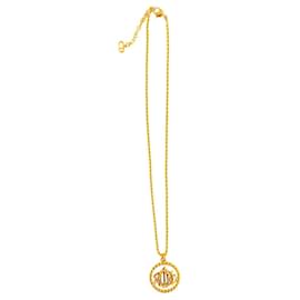 Collana con pendente logo placcato oro Dior