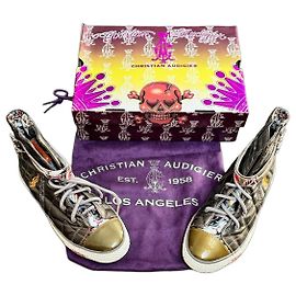 Autre Marque Christian Audigier Damen High-Top-Sneaker mit Schnürung und Quilted-Detail