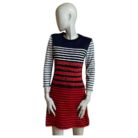 ❤️⚓ Petit Bateau x Cédric Charlier Streifen Kleid – grafische Streifen & Reißverschluss hinten