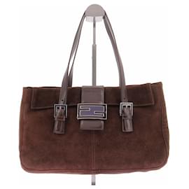 Borsa baguette in camoscio marrone - Fendi
