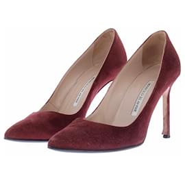 Manolo Blahnik Décolleté bordeaux in camoscio