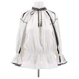 Louis Vuitton Bluse aus Leinen Weiß Größe 34