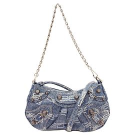 Balenciaga 695814 Le Cagol Borsa a Mano 2 Vie in Denim