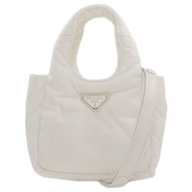 Bolso de nylon blanco Prada