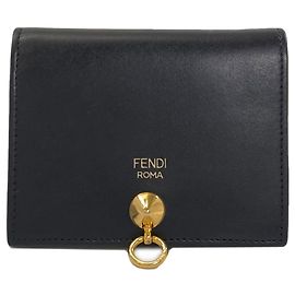 Fendi Logo Bi-fold Leather Wallet for Women