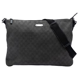 Borsa a tracolla in denim nero GG di Gucci