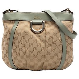Bolsa transversal Gucci em lona GG bege Abbey D Ring
