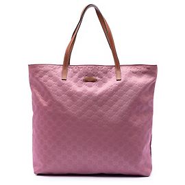 Borsa tote GG in nylon rosa Gucci