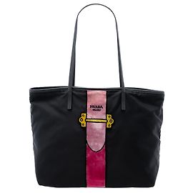 Borsa Prada in Tessuto Velluto Nero con Ricamo Trompe L'oeil