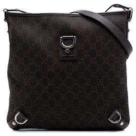 Gucci Crossbody D Ring Abbey in denim GG marrone