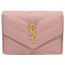 Billetera compacta V-Stitch Yves Saint Laurent