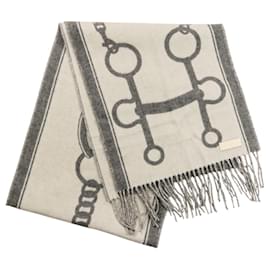 Xale de cashmere Hermès em cinza