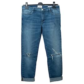Vaqueros cropped de cintura baja azules Frame Denim