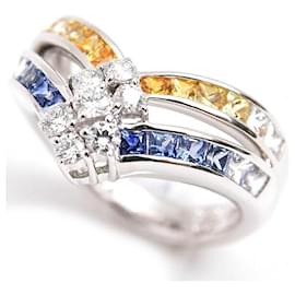 Anello in diamante zaffiro Jeunet 750WG - Autre Marque