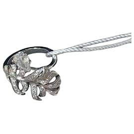 Chanel PLUME Diamantfeder Ring silberfarben Größe 49
