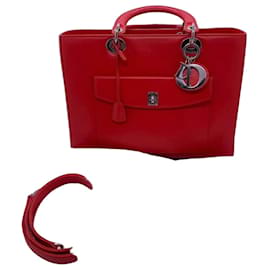 Dior Maletín de sobre doble cara en cuero rojo
