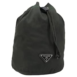 PRADA Sacchetto con coulisse in nylon khaki argento autentico bs34644