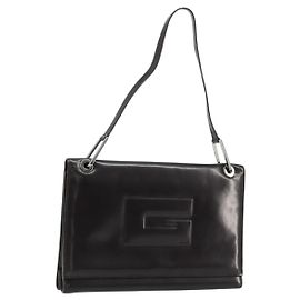 Borsa a Spalla GUCCI Pelle Verniciata Nera Argento 001 3033 Auth am11430