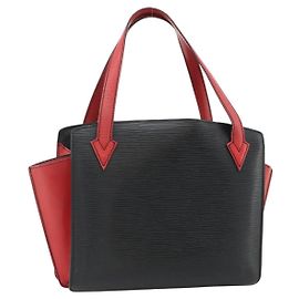 LOUIS VUITTON Handtasche Varenne Bicolor Epi Schwarz Rot M52387 LV Auth bs34633