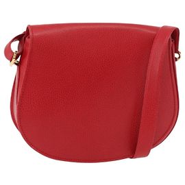 CARTIER Must Line Borsa a Spalla in Pelle Rossa Oro Auth 176870A