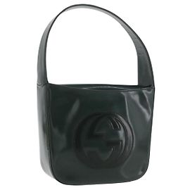 Bolso de Mano GUCCI Cuero Patente Verde Plata 007 2046 2049 Auth 176177