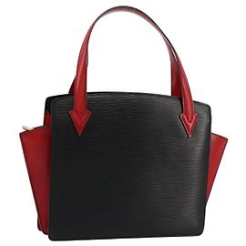 LOUIS VUITTON Borsa a Mano Varenne Bicolore Epi Nero Rosso M52387 LV Auth bs34634A
