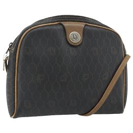 Borsa a Spalla in Tela Honeycomb PVC Nera e Dorata Christian Dior Auth ka4124
