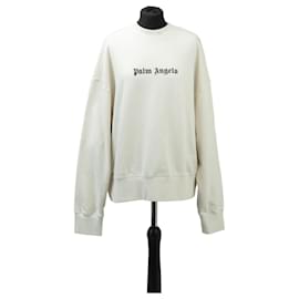 Palm Angels Sweatshirt aus Baumwolle in Weiß mit schwarzem Logo