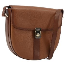 Borsa a Spalla Burberry in Pelle Marrone Oro Auth ep14186