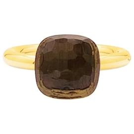 Pomellato Ring, "Nudo Classique", zwei Goldarten und rauchiger Quarz.
