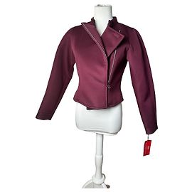 Chaqueta Moto Cropped Vintage Balenciaga BB La Mode Burdeos S