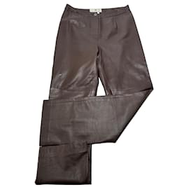 Pantalones de cuero de cordero vintage Givenchy Boutique marrón S