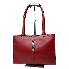 Vintage Gucci Jackie Schultertasche aus Schweinsleder rot