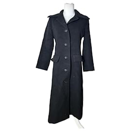 Cappotto lungo in lana nero Vintage Givenchy Nouvelle Boutique S