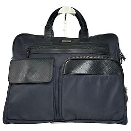 Pasta de nylon com estampa xadrez em relevo Burberry Black Label vintage preta