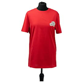 Camiseta de algodón roja Moncler con logo