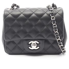 Borsa a Spalla Chanel Mini Matelassé in Pelle di Agnello Nera