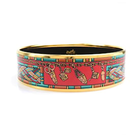 Bracelet jonc en or et émail multicolore Hermès